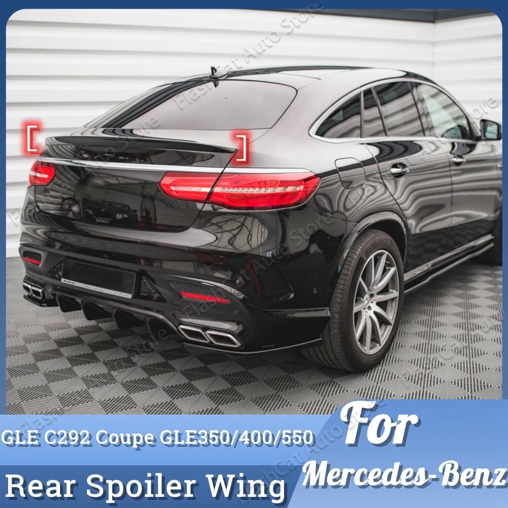 Rear Trunk Spoiler Wing Racing Boot Lip For Mercedes Benz GLE Class Coupe C292 GLE350 400 450 550 GLE63 AMG Style 2015-2019