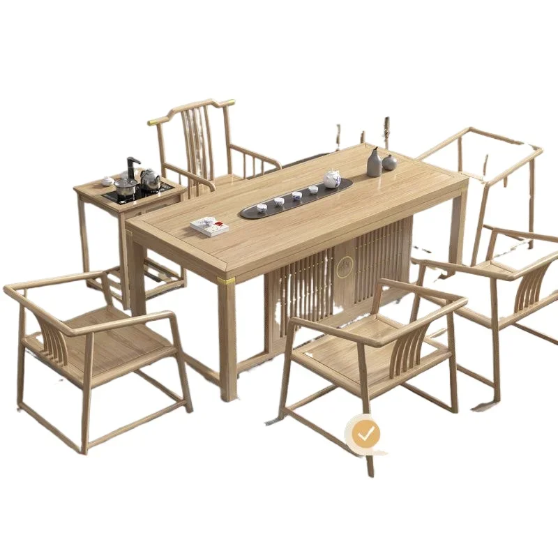 Solid wood tea table New Chinese tea table and chair combination