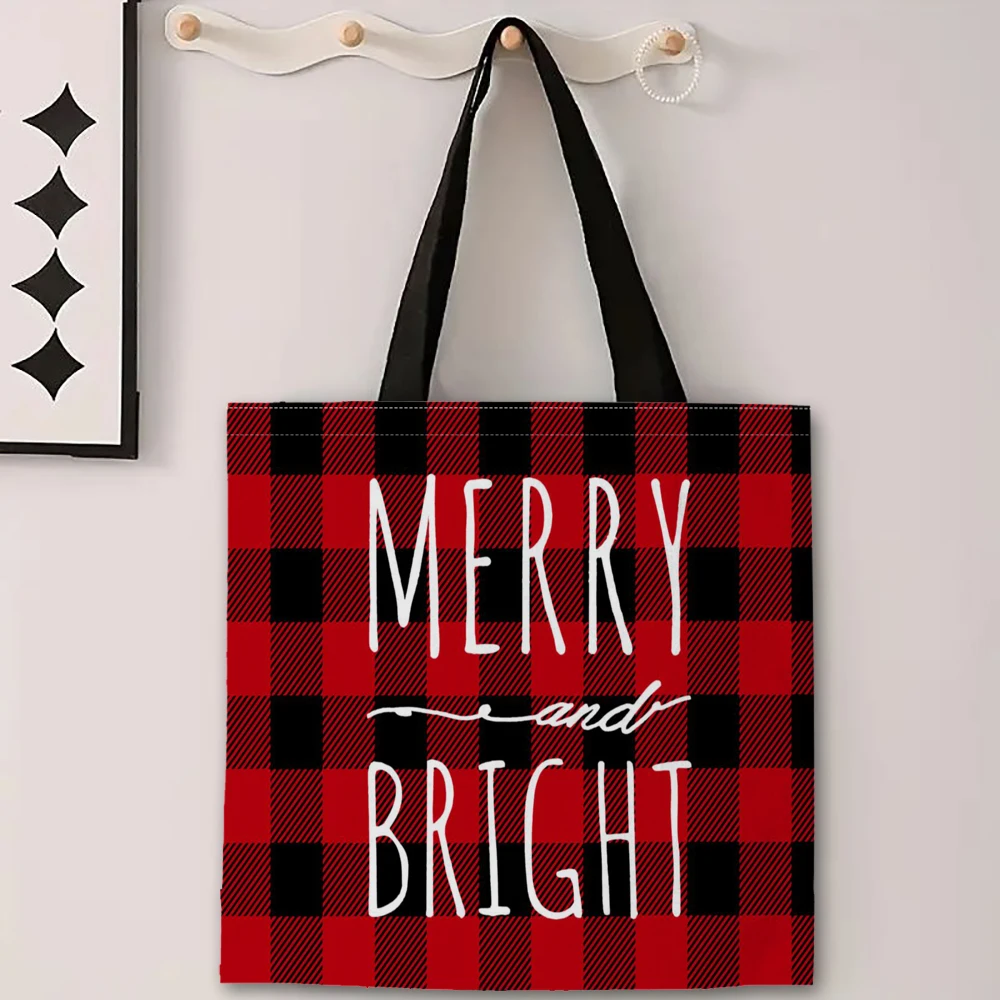 Einkaufstasche mit Aufdruck „Merry Christmas“, Schneemann, Damen-Einkaufstasche, 2024, modische Umhängetasche, Büchertasche, Einkaufstasche, 7,25