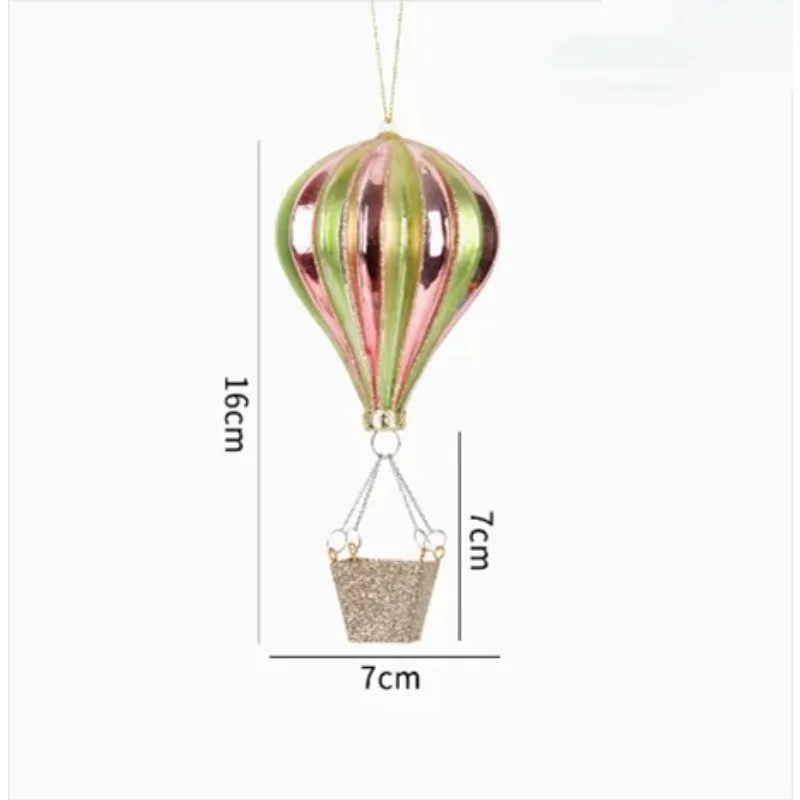 Christmas Decoration Creative Glass Painting Hanging Craft Astronaut Globe Airplane Poker Hot Air Balloon Christmas Tree Pendant