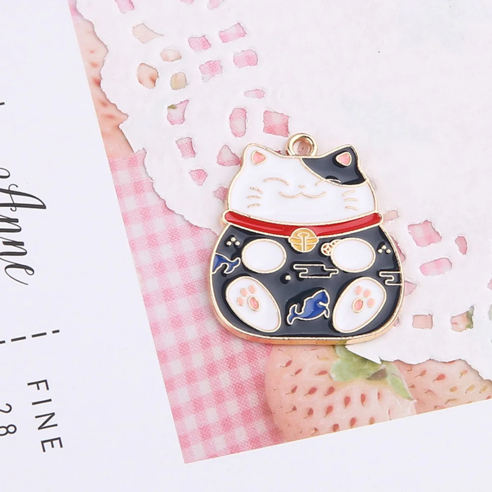 

10pcs Lucky Cat Pendant Cute Animal Alloy Key Chain DIY Crafts Accessories Jewelry Making Charms Cat DIY Pendant