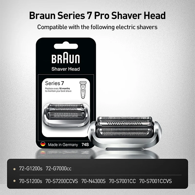 Бритвенная головка Braun 74S для бритв Braun Series 7 Series 7 Pro, замена лезвия электробритвы
