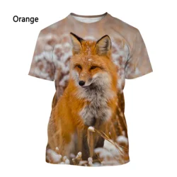 2022 New Fashion 3D Printing T-shirt Animal Fox T-shirt Men's Casual T-shirt Breathable Soft and Comfortable T-shirt