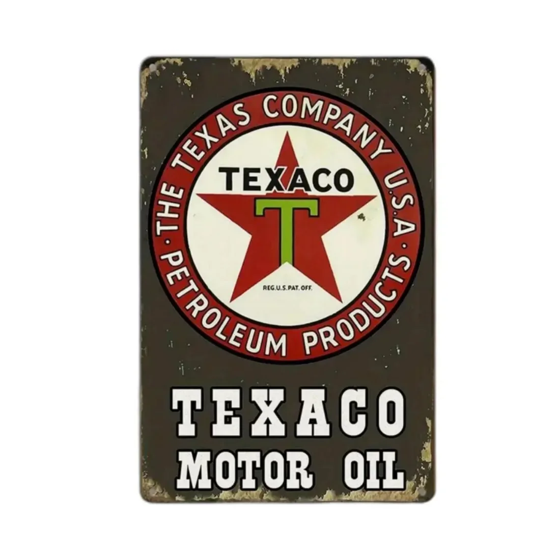 Vintage Gas Motor Oil Funny Tin Sign, 2D Flat Retro Metal Wall Decor for Garage, Cafe, Bar, Pub, Man Cave