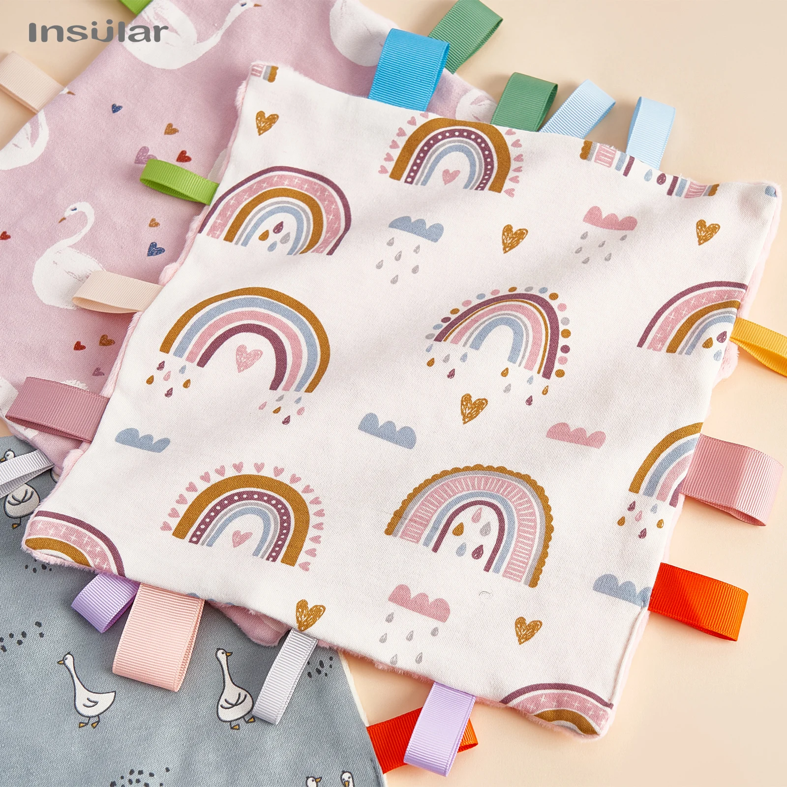 INSULAR Baby Comfort Towel Cotton Comforter Blanket Soft Newborn Sleeping Dolls Kids Fashion Sleep Toy Soothe Appease Bibs