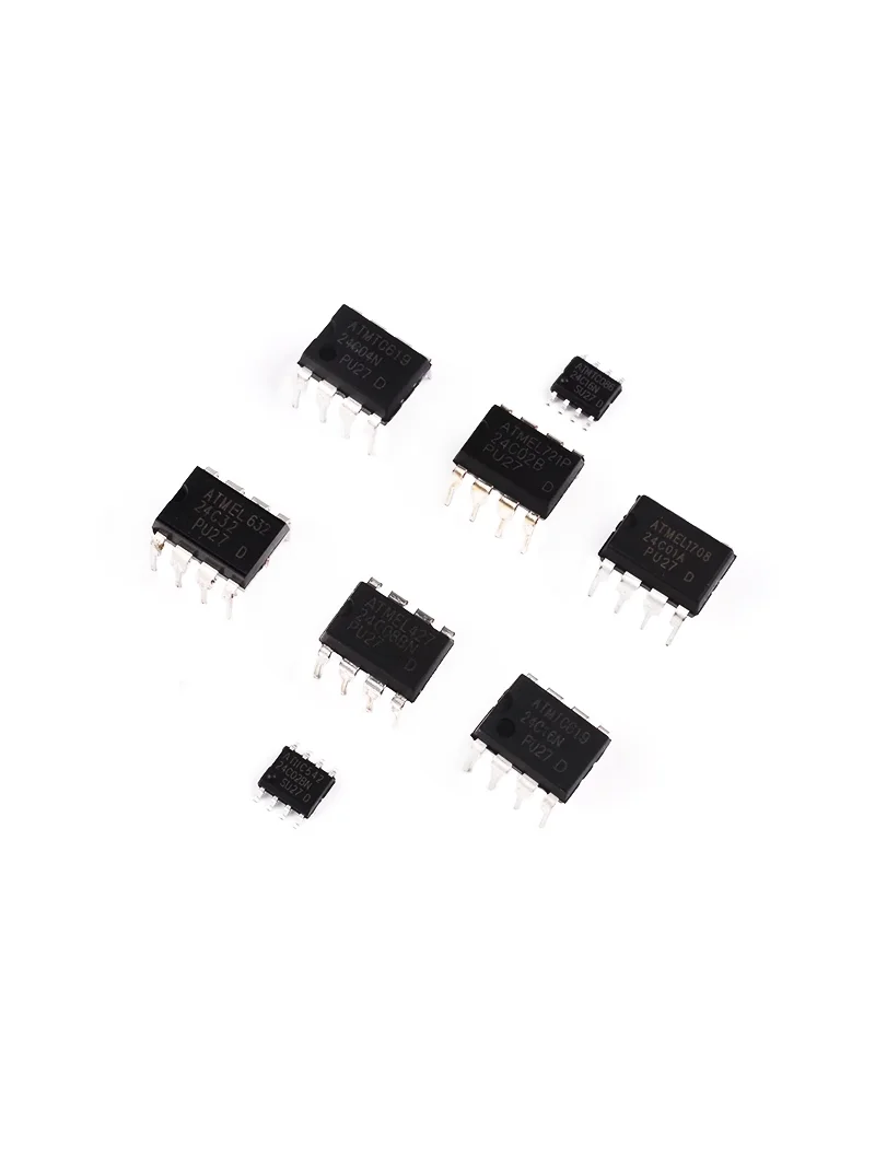 10pcs AT24C02 memory IIC chip 01A/04N/08BN/16B/32 IC patch SOP8 direct insertion DIP8