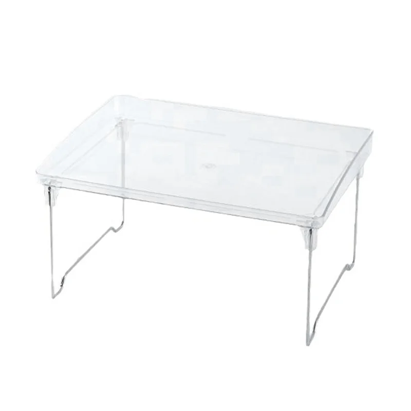 Acrylic Transparent Desktop Storage Box Student Dormitory Office Storage Rack Household Foldable Heightening Rack