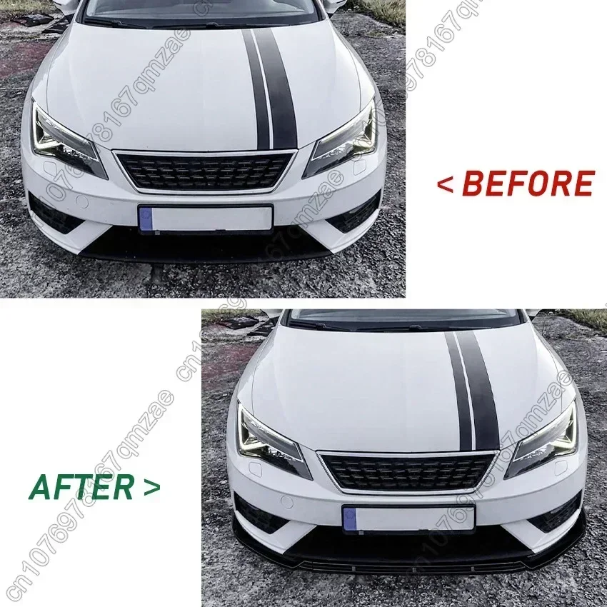 Front Bumper Lip Spoiler Splitter Diffuser Body Kits Cover For Seat Leon MK3.5 2017-2019 Tuning Diffuser Spoiler Custom Bumper