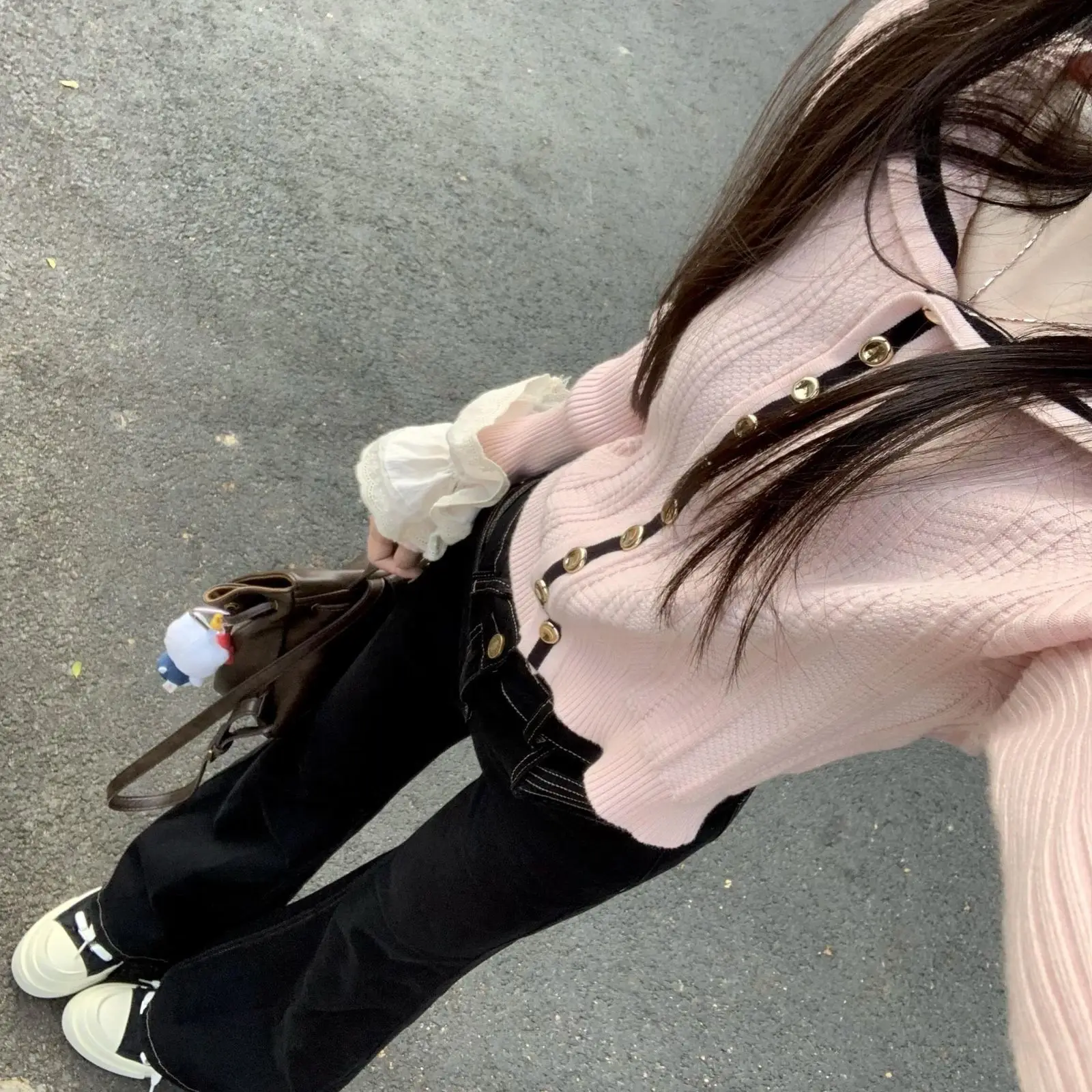 Maglioni Maglioni Cardigan Cardigan da donna Donna Manica lunga Lana d'angora Orlo con frange Oversize Winter Cafe Bohemian Natural Sweet