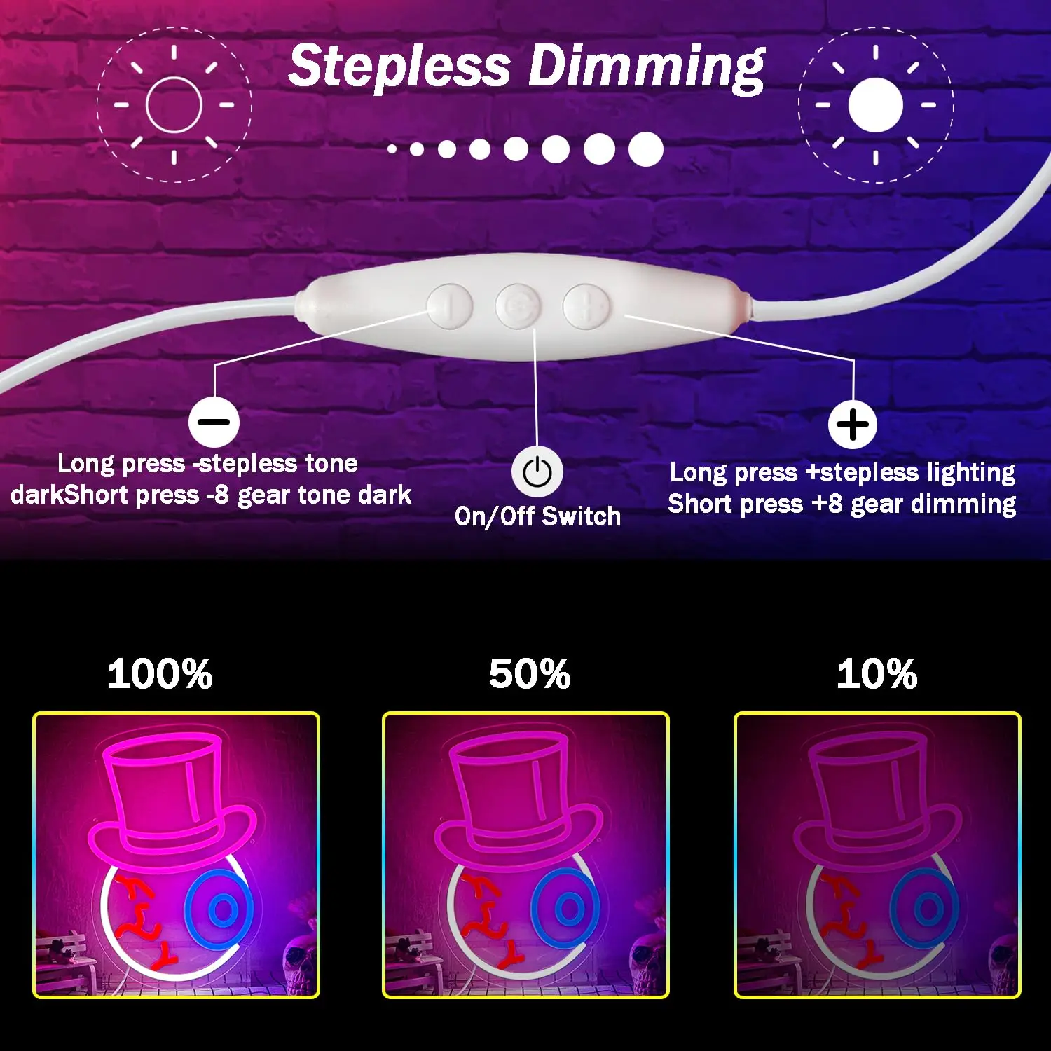 Eyeball LED Neon Sign for Wall Decor Gothic Haunted House Light Dimmable Switch for Windows Bedroom Halloween Party Decor