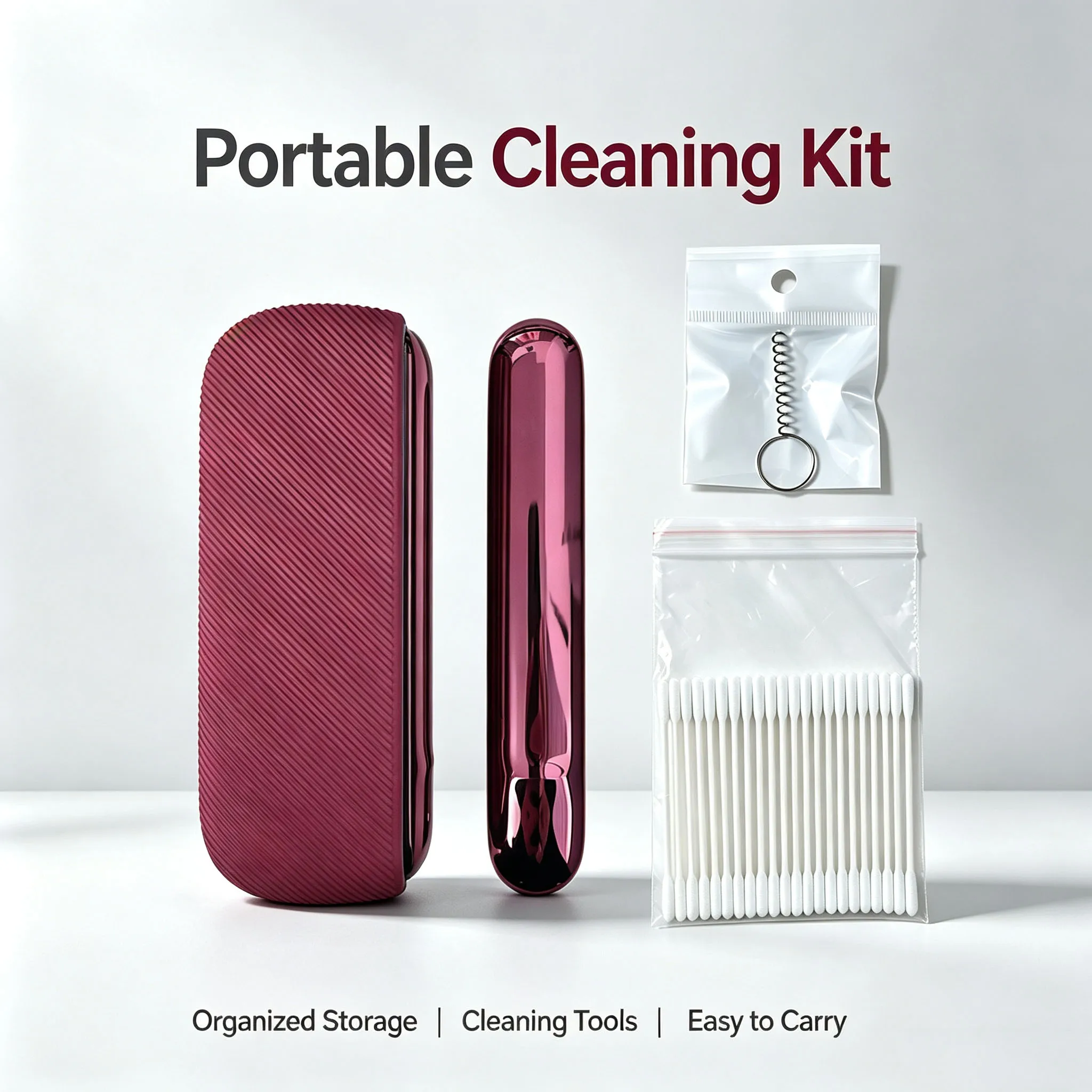 1Kit Silicone Protective Case for iqos illumia /umia Side Door Cover +20pcs Cleaning Stick + 1pc Cigarette cartridge extractor