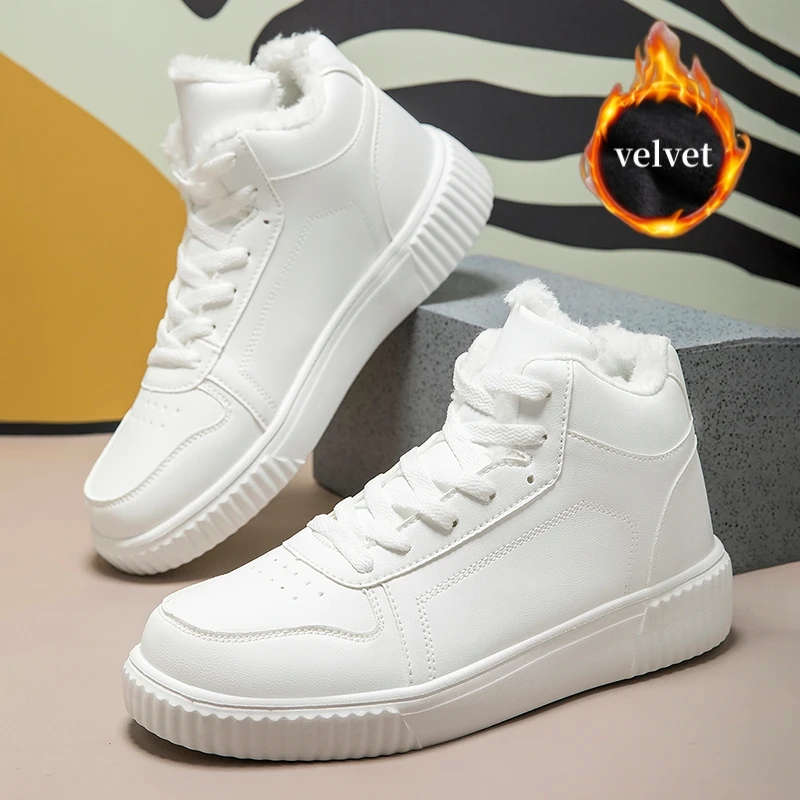 

Winter High Top Sneakers Men White Minimalism Sneakers Unisex Light Platform Men's Skateboard Shoes Casual Women's Sports Shoes