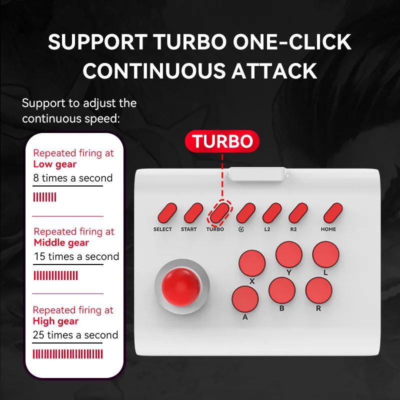 Arcade Fight Stick Turbo Joystick Game Controller For Switch Android Ios Pc Tv Classic Fighting Game Controller For Home Arcade view 3