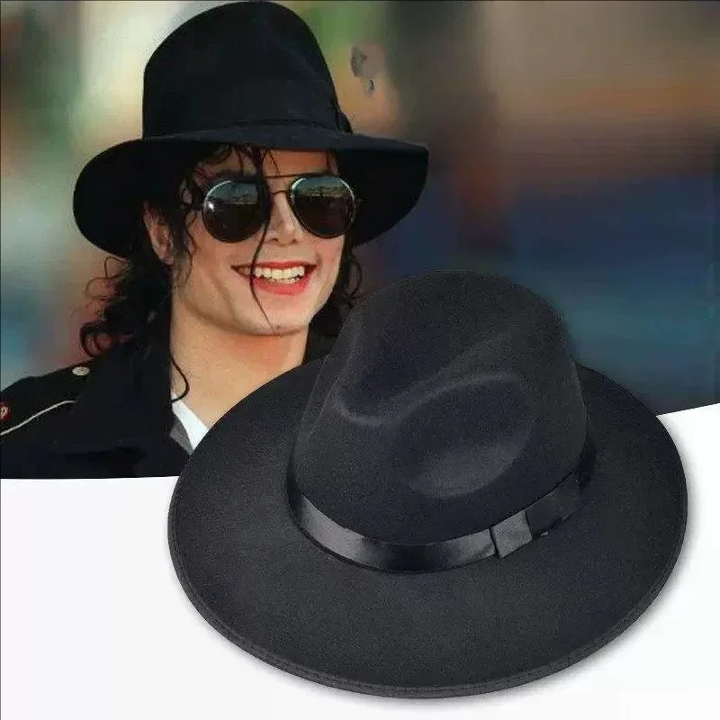 Superstar Michael Jackson Retro Jazz Hat, Black And White Formal English Top Hat For Performance Party Cosplay, In Stock Fast Sh