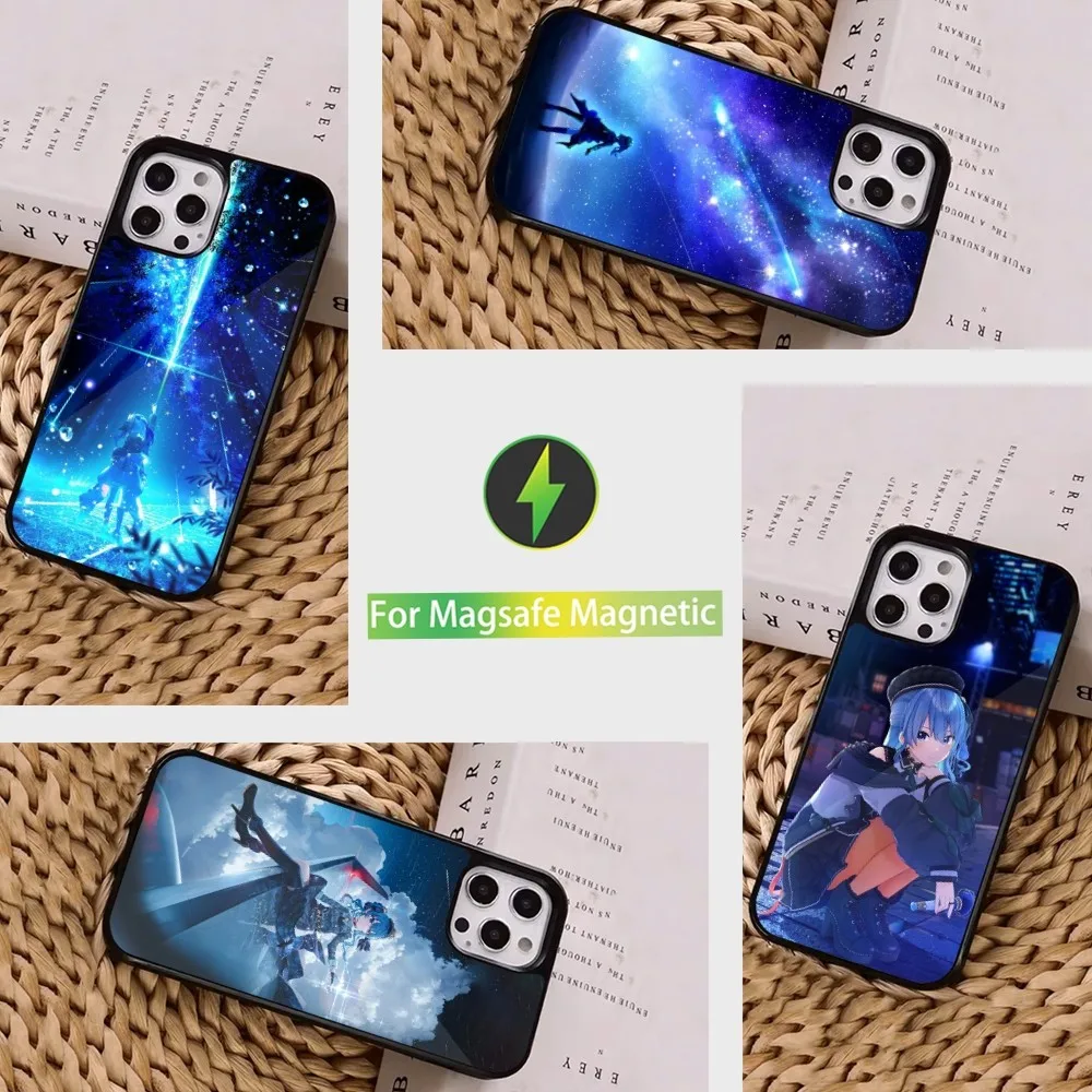 

H-Hoshimachi S-Suisei Phone Case For iPhone 16,15,14,13,12,11,Pro,Max,Plus,Mini, Magsafe,Magnetic Wireless Charging Case
