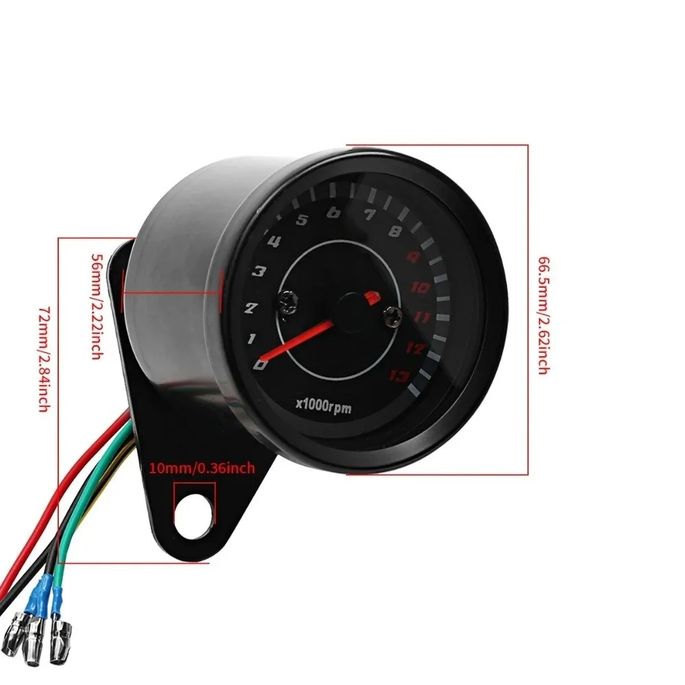 Universal LED Backlight Motorcycle Tachometer 1000 RPM Electronic Display Electronic Tach Meter 12V LED Tacho Gauge Motorcycle