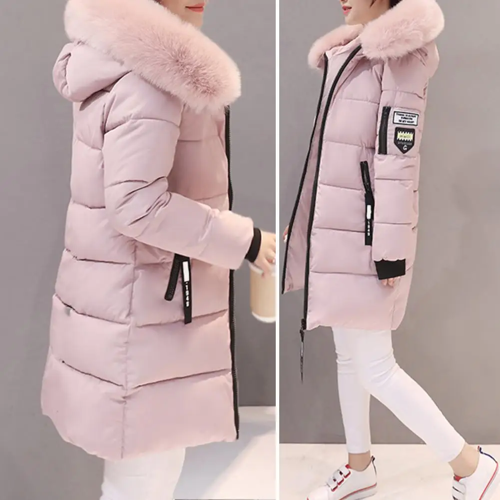 2023 Winter Women Parka Coats Long Cotton Casual Fur Hooded Jackets Thick Warm Slim-fit Jacket Female Overcoat Clothing