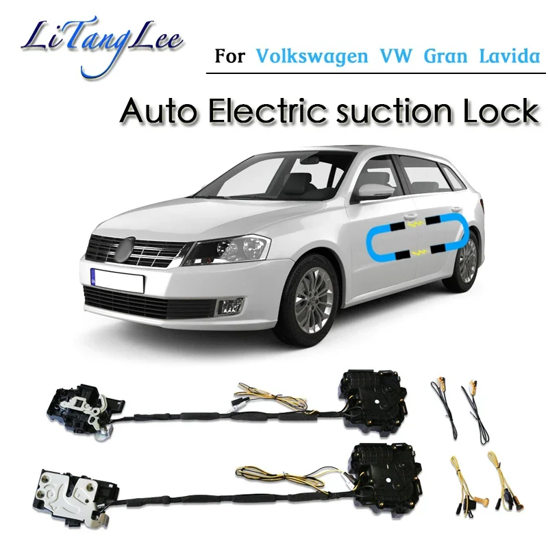 For Volkswagen VW Gran Lavida 2013~2018 Car Soft Close Door Latch Pass Lock Actuator Electric Absorption Suction Silence Closer