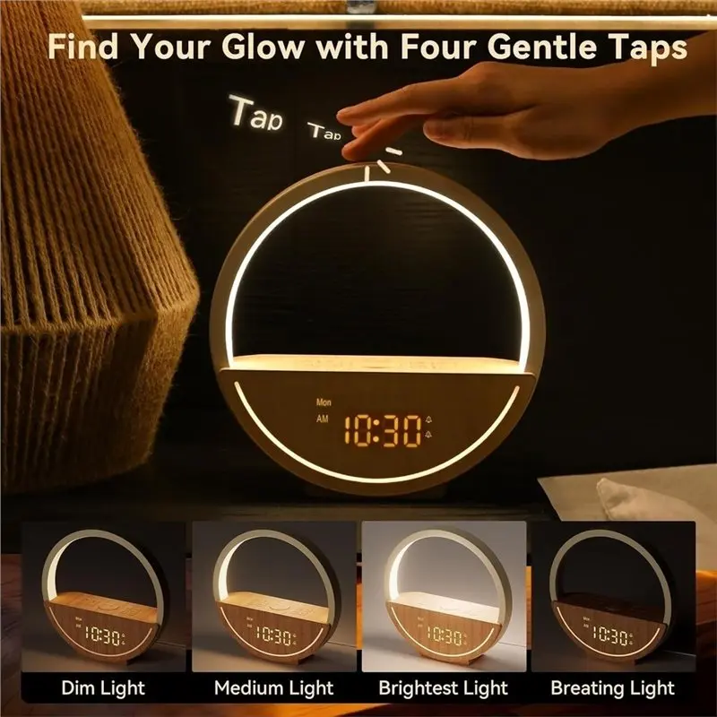 Wake Up Light Sunrise Alarm Clock,White Noise Sound Machine With 20 Soothing Sounds For Heavy Sleepers EU Plug view 5