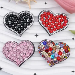 Patches criativos de strass para mulheres, Coração Ferro no Pano Adesivo, Grampos de cabelo, Acessórios para sapatos e chapéus, Presente do banquete da festa