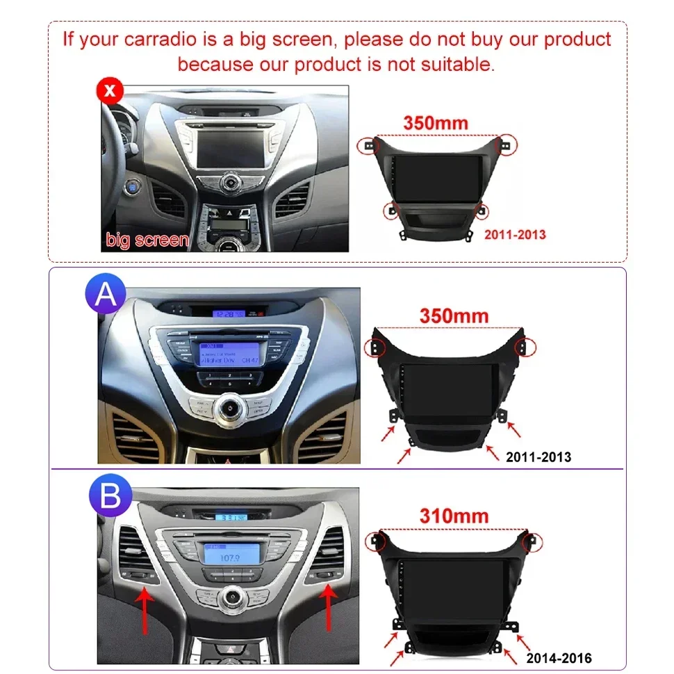 SEPTON Android Car Stereo Radio CarPlay 8+256G for Hyundai Elantra Avante I35 2011-2013 2014 2015 2016 Multimedia Player Wifi