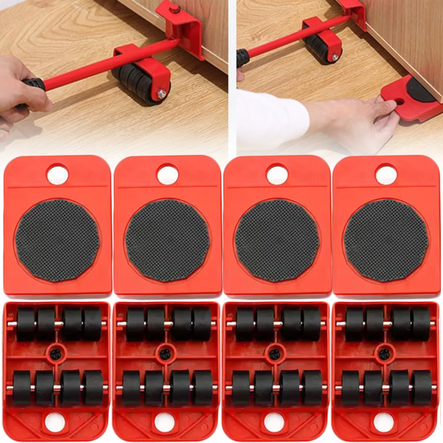 1-8Pcs Heavy Duty Möbel Rollen Möbel Helfer Waschmaschine Kühlschrank Transport Werkzeug Heben Moving Stuffs Helfer
