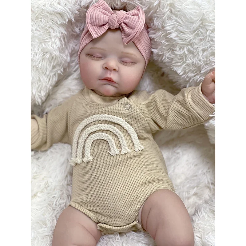 49CM Reborn Peaches Baby Soft Body 100% Handmade with 3D Skin Multiple Layers Painting Touch Doll for Children Gifts