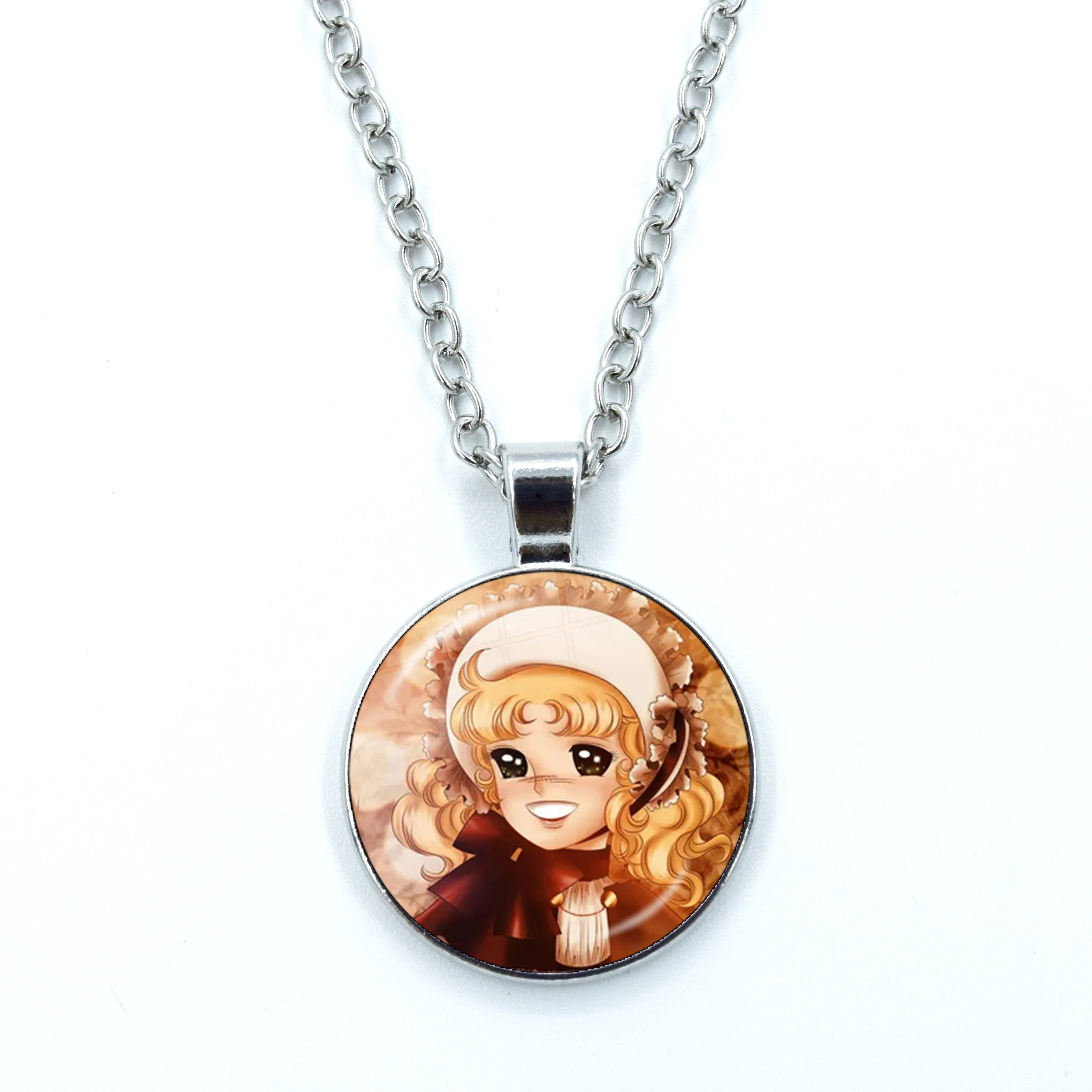 Fashionable Cartoon Creative Design Glass Necklace Handmade Anime Manga Candy Long Necklace Pendant Jewelry Gifts