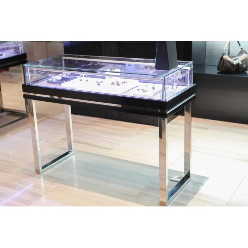 Customized. fashionable jewelry display counter retail locable jewelry showcase furniture with LED lighting