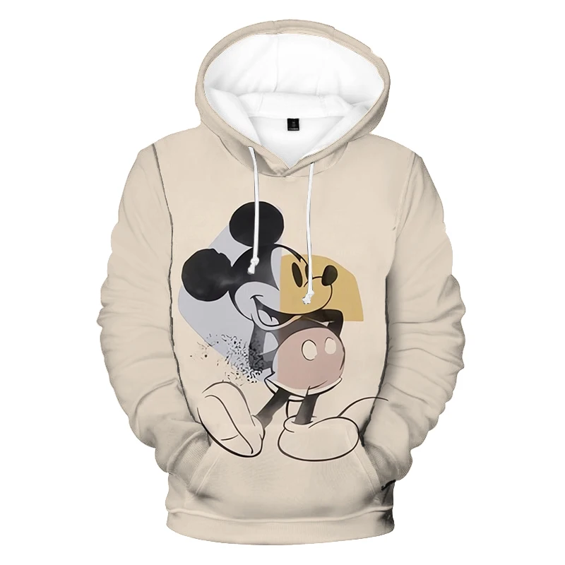 Men's Hoodie Fashion Streetwear Mickey Mouse Print Sweatshirt Autumn/Spring Ladies Casual Loose Hoodie Man clothing Cartoon Top