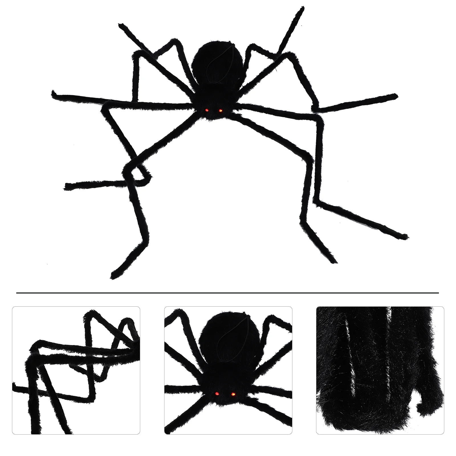 Vibration Simulated Spider Scary Halloween Decorations Glowing Shaking Props Toys
