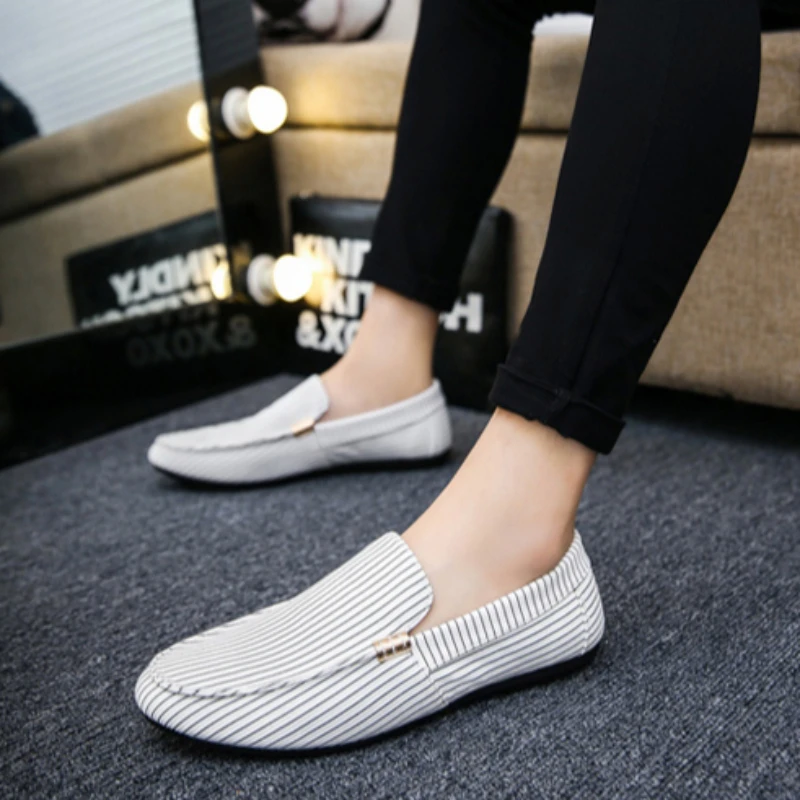 

Male Casual Shoe Slip-on Light Stripe Common High Quality Men's Leather Shoes Fashion Elegant Adults Shipping Free In Promotion