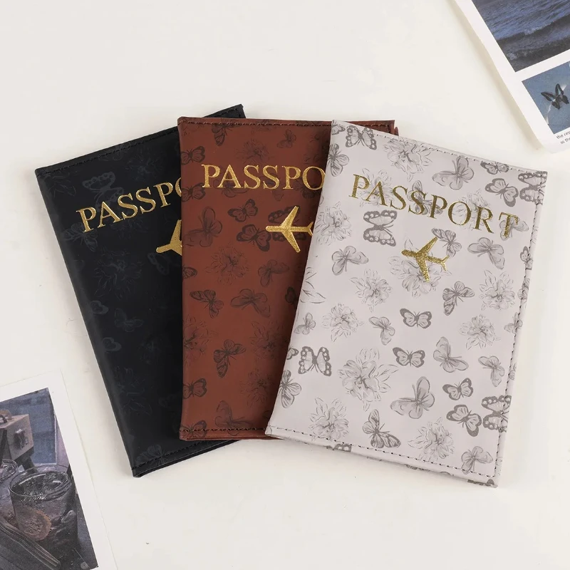 

Elegant Butterfly PU Leather Passport Cover Holder Travel Accessories 1pcs Protective Case