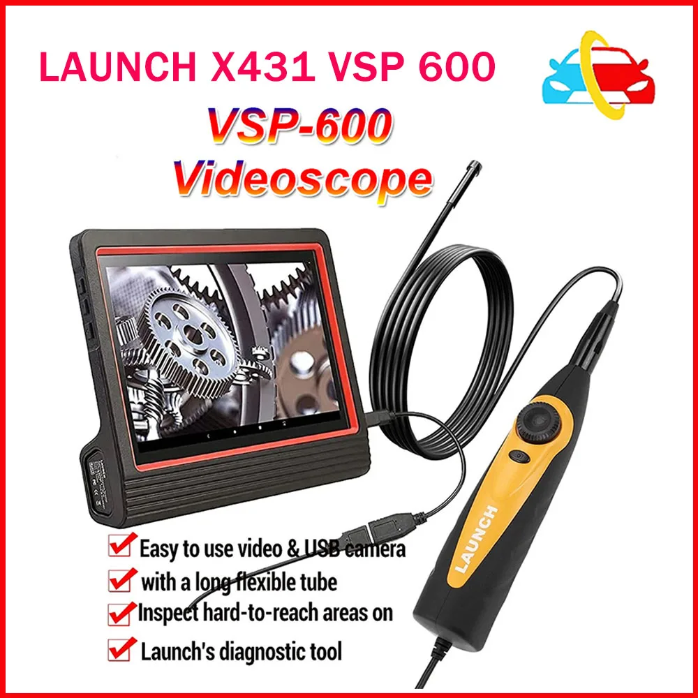 

LAUNCH X431 VSP 600 VSP600 VSP-600 Videoscope Camera Endoscope Car Inspection Mirror Flexible IP67 Waterproof 6LED Adjustable