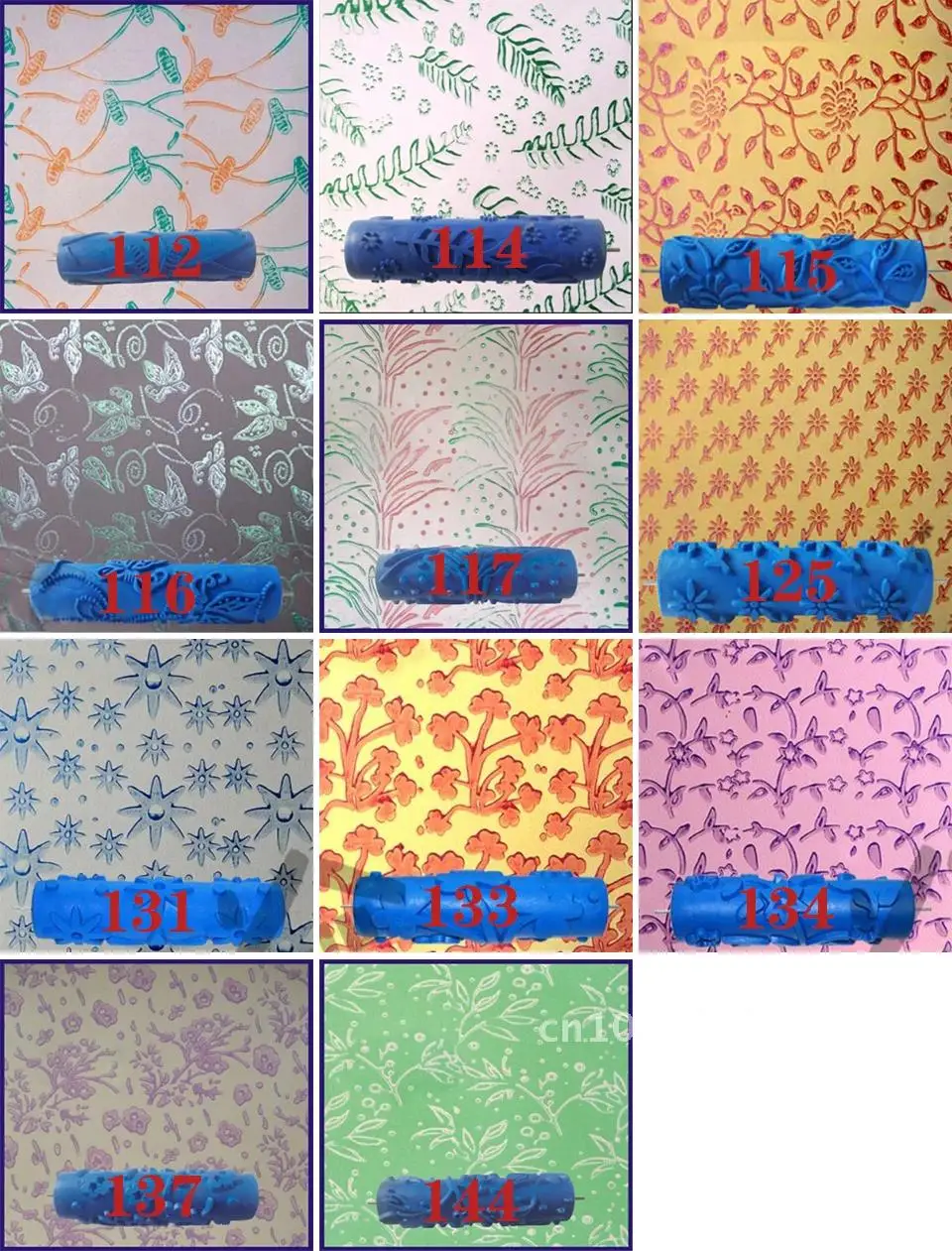 

20 Patterns Wall Decoration Paint 7" Rubber Brush Roller Machine Painting Wallpaper Home Without Head Room Painting 74-144 Tools