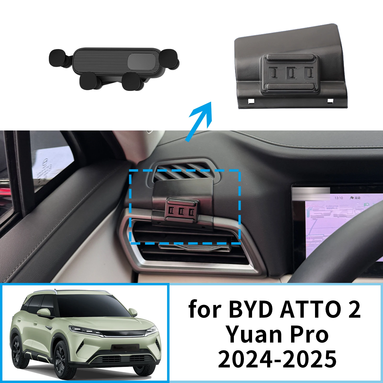 

for BYD ATTO 2 Yuan Pro 2024 2025 Car Mobile Phone Holder GPS Bracket Navigation Stand Auto Accessories