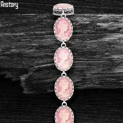Oval Lady Queen Cameo Strand Bracelets For Women Vintage Look Antique Silver Plated Fashion Jewelry TB307