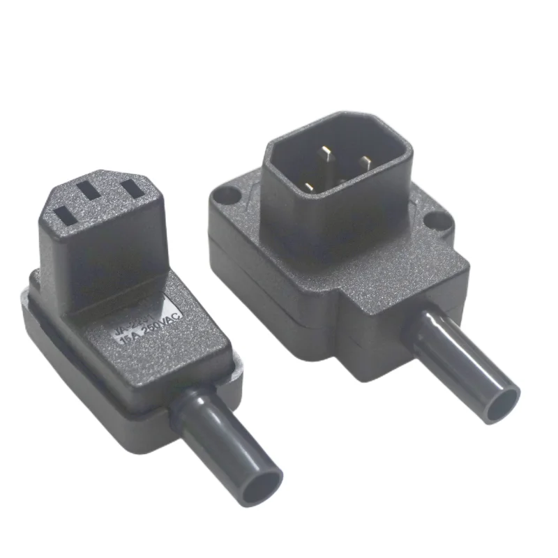 Connecteur de prise de courant pour ordinateur, cuivre, coude 90, adaptateur triprong, prise 3p, prise filaire, noir, 10A, CE, IEC320, C13, UPS, PDU