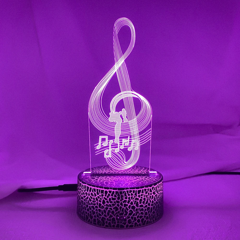 

Newest 3d Illusion Baby Night Light Musical Note Hologram Nightlight Led Touch Sensor Colorful Usb Battery Powered Bedside Lamps