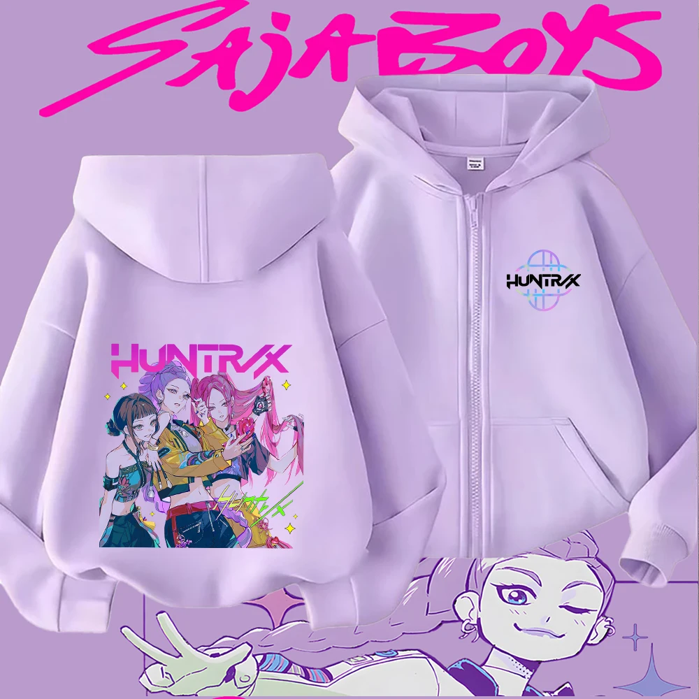 

Kids Zip-Up Hoodie with SajaBoys Colorful Graphic Print, Trendy Retro Style Sweatshirt for Boys Girls, Casual Long Sleeve Pullov