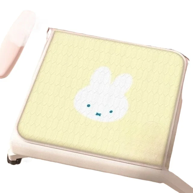 Anime Coolness Tencel Cute Cartoon Miffy Square Cushion Dining Chair Butt Pad Four Seasons Universal Office Chair Sedentary Mat view 6