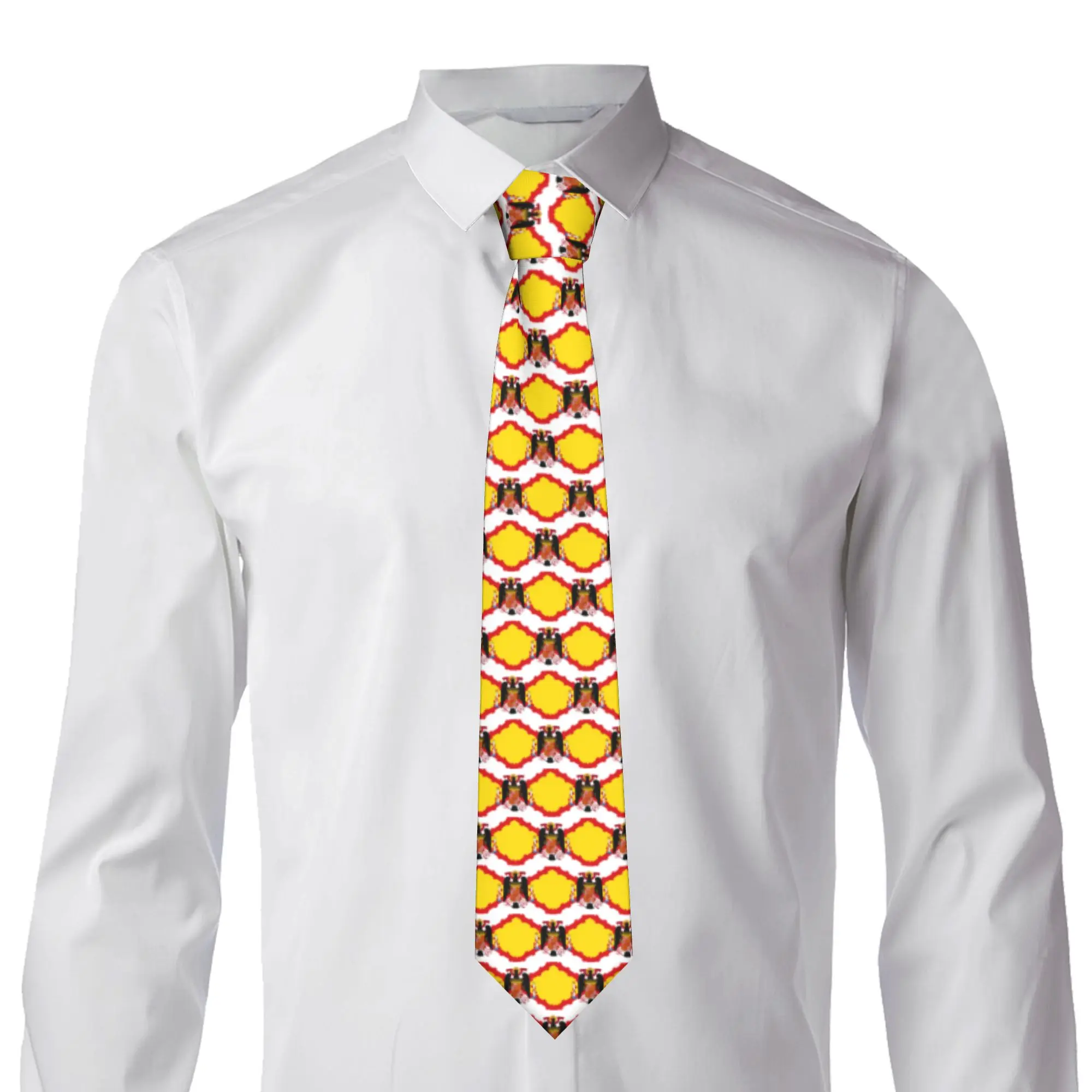 Francoist Flag of Spain Tie Men Classic Spanish Franco Silk Office Neckties