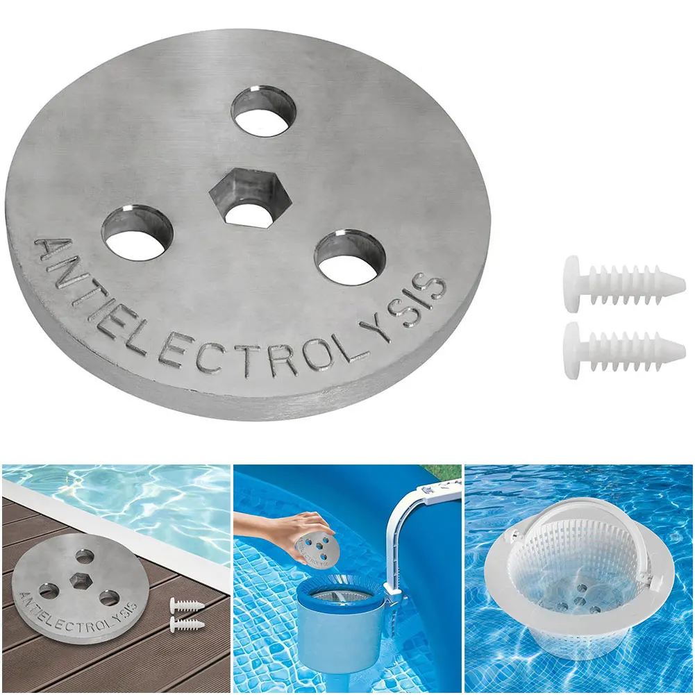 Pool Skimmer Zinc Anode Weight Plate Anti-Electrolysis Weight Keep Your Skimmer Basket in Place for Salt System Swimming Pools