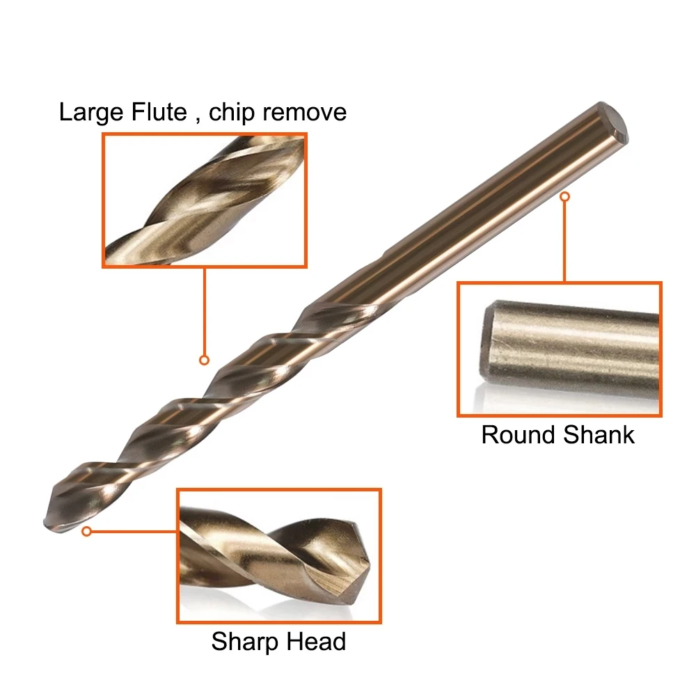 1pc 1mm -13mm Cobalt HSS Drill Bits M35 For Stainless-Steel Drilling Metalworking Hand Tools Power Tools Accessories