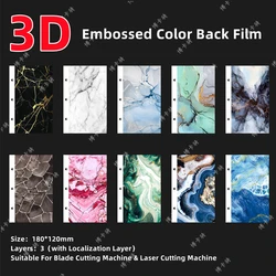 3D Embossed Color Back Film For Blade Cutting Machine Marble Grain Decorative Back Cover Sticker For iPhone Film Cutter