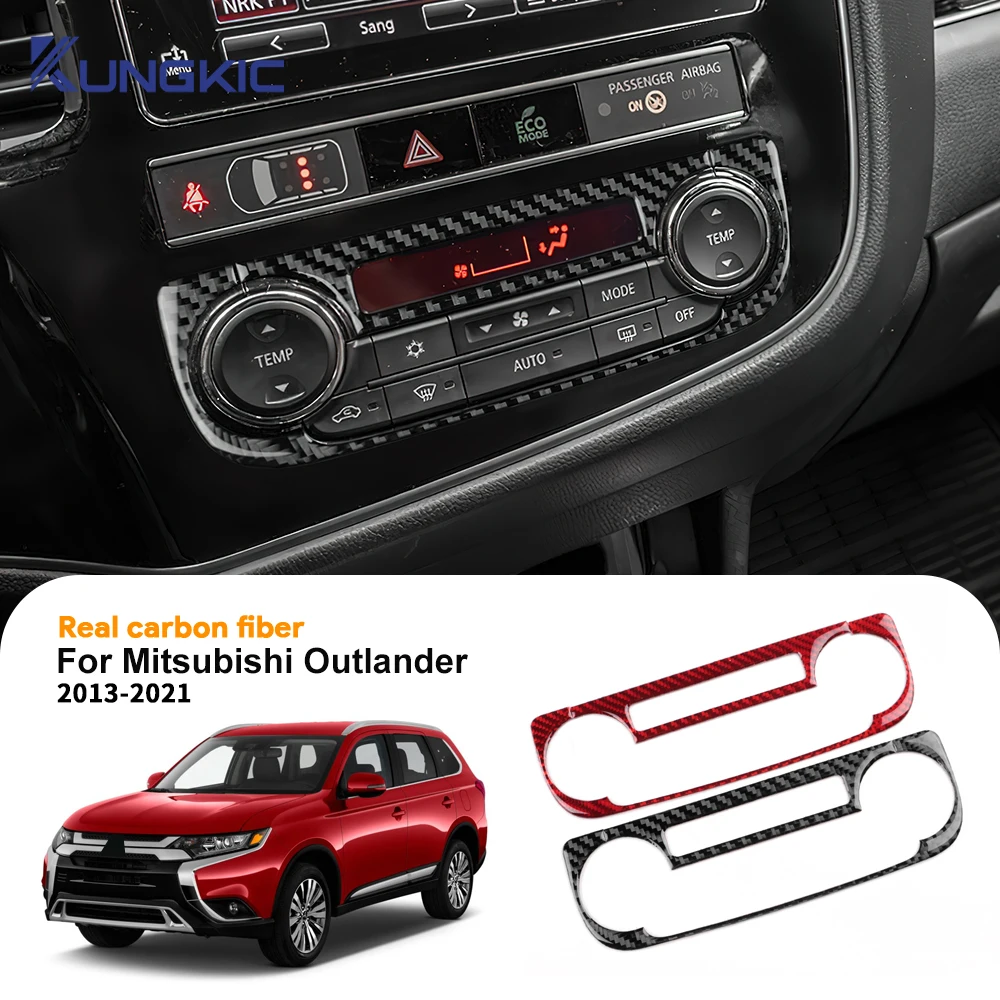 

Для Mitsubishi Outlander 2013-2020 2021, наклейка из настоящего мягкого углеродного волокна, LHD RHD, многофункциональная рамка для центрального управления автомобиля