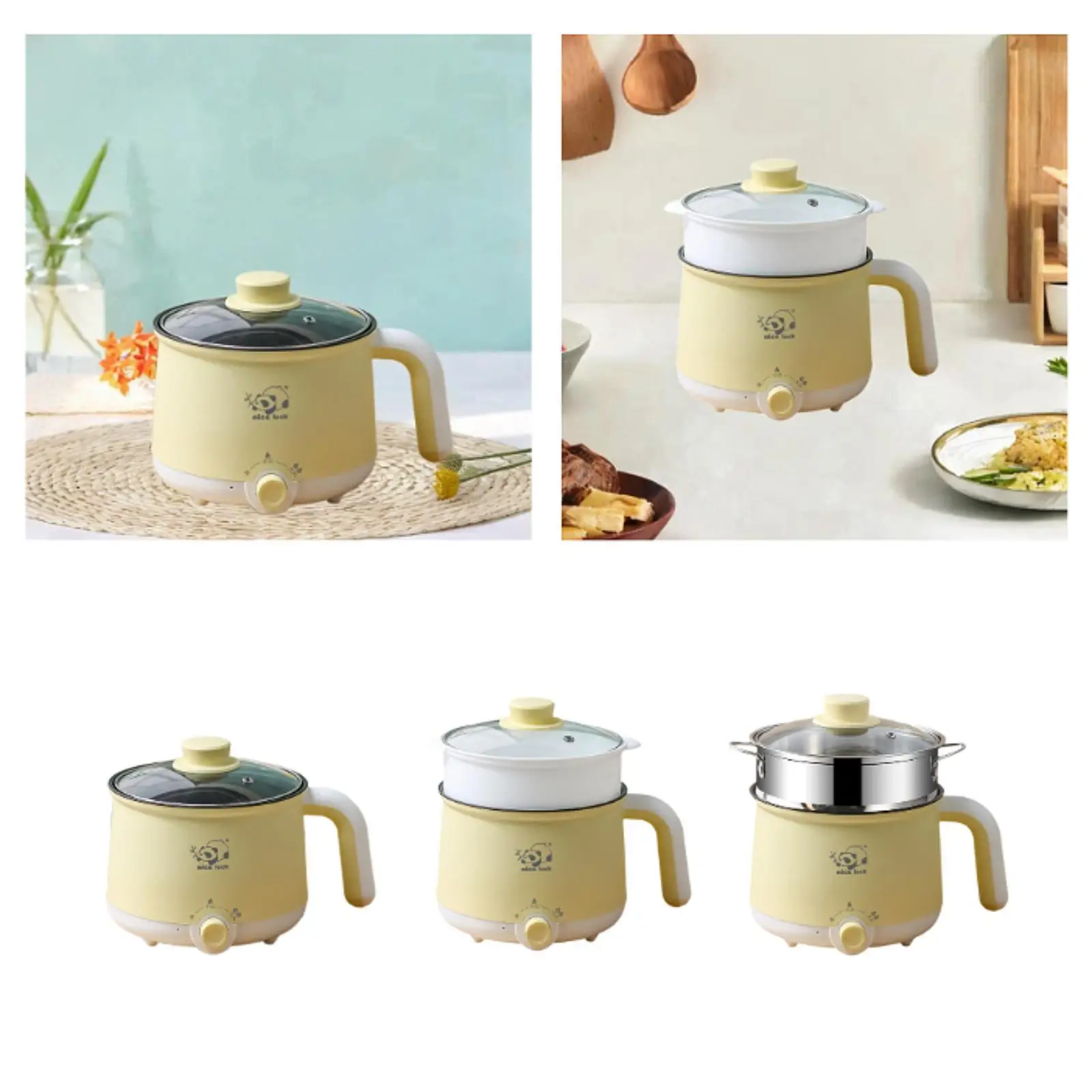 Multi Functional Mini Cooker Pot 2 Gear with Handle Stainless Steel Raman Cooker Noodles Cooker for Dumpling Fry Pasta Soup Eggs