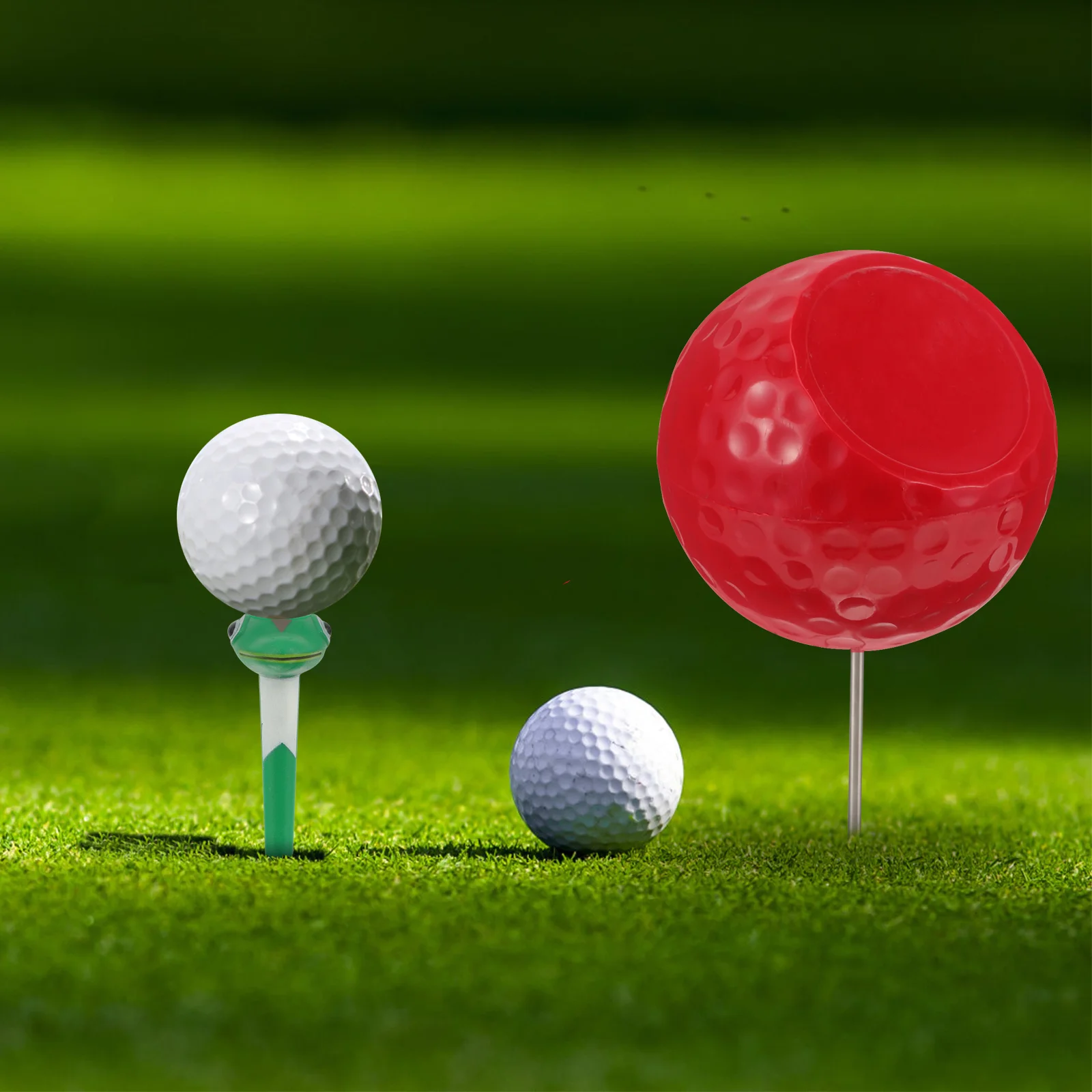 Golf Course Tee Golden Supplies (red Bevel) Golfing Court Marker to Serve Maker Tool Ball Position Marking Supply