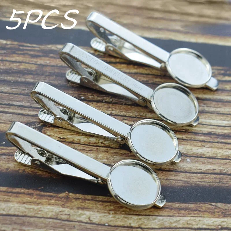 5 PCS/lot 16mm Szklany kaboszon DIY Krawat 16 MM Klips do krawata Podstawa Puste ustawienia biżuterii Dopasuj klipsy Tata Chłopak Mąż