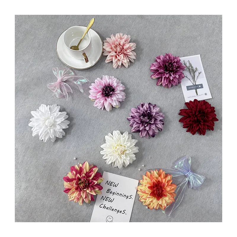 MeiLi Dahlia flower Artificial Single Dahlia Flower Head Wedding Decoration High Quality High fidelity office decorative